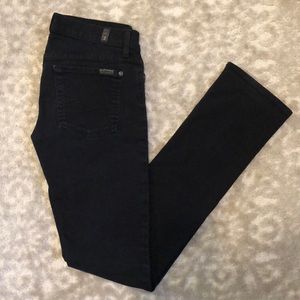 7 For All Mankind Black Straight Leg Jeans
